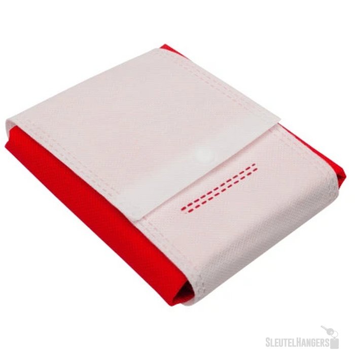 Opvouwbare boodschappentas met drukknoop 80 gr/m2 rood