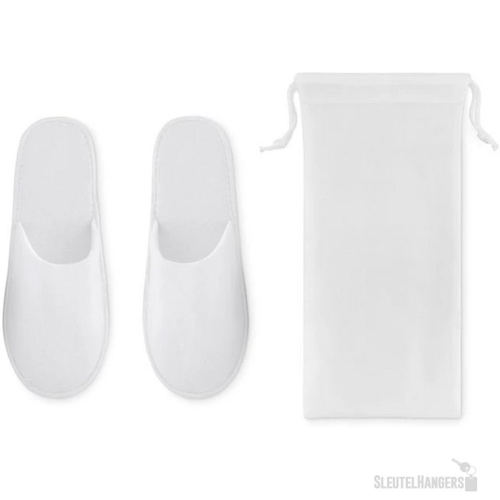 Hotelslippers in pouch Wit