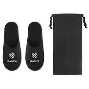 Hotelslippers in pouch Zwart