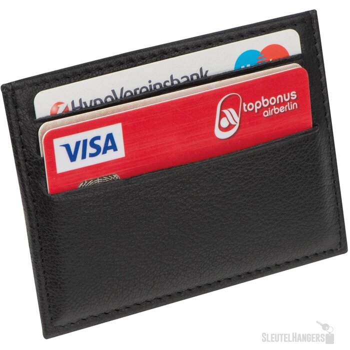 RFID kaarthouder van echt leder zwart