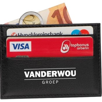 RFID kaarthouder van echt leder zwart