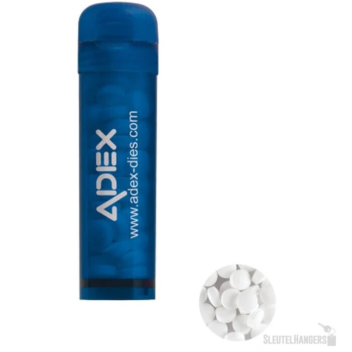 Mint tube met ca. 11 gr. mintjes Blauw