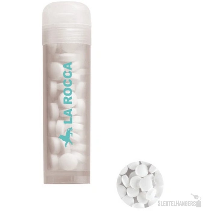 Mint tube met ca. 11 gr. mintjes Transparant