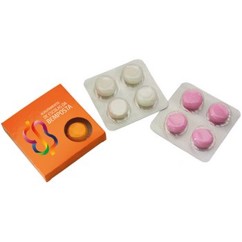 Doosje met 4 Mentos in blister custom made