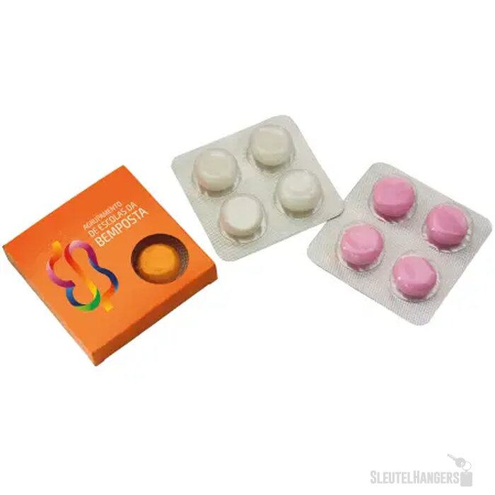 Doosje met 4 Mentos in blister custom made