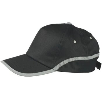 Cap 5 panel met reflecterende band en klittenbandsluiting zwart
