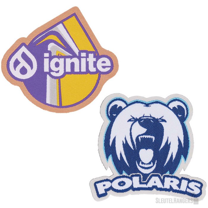 Geweven patches in eigen vorm