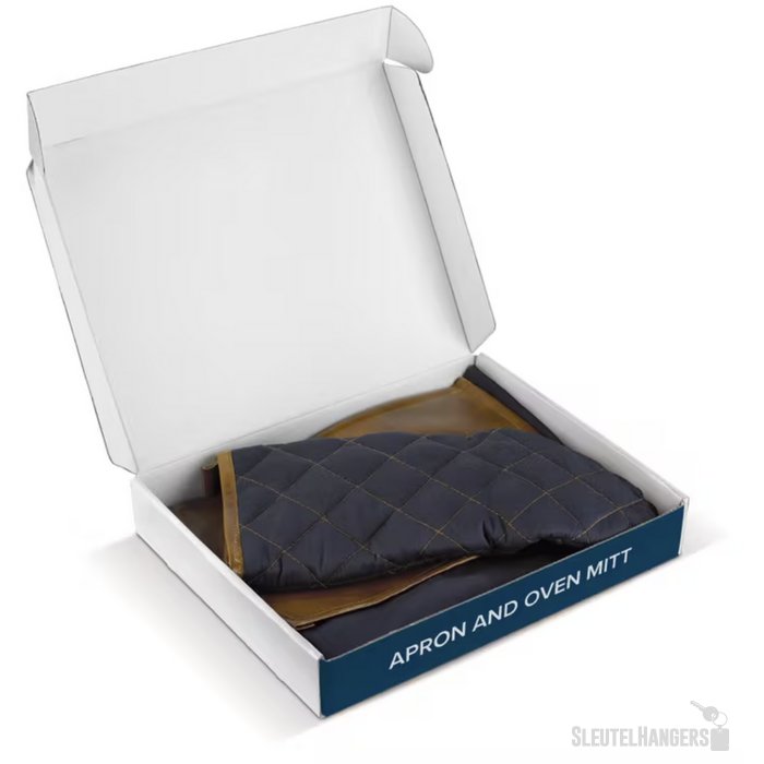 Bbq schort en want donker blauw