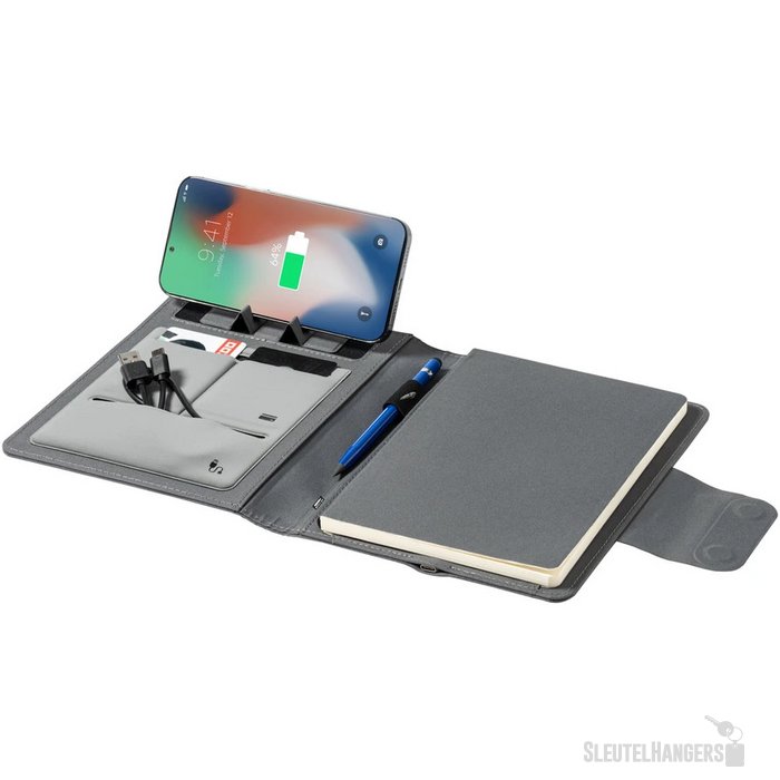 Schrijfmap Met Snellader En Powerbank (A5) Grijs
