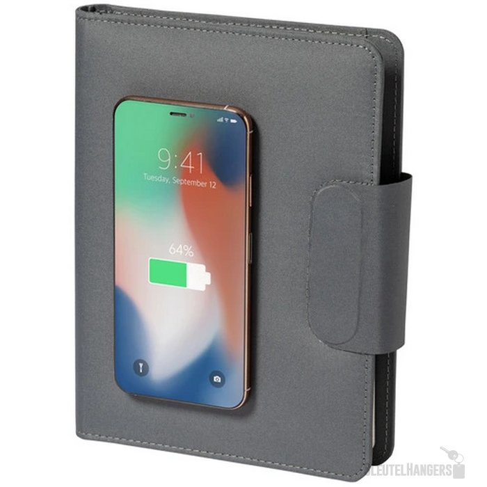 Schrijfmap Met Snellader En Powerbank (A5) Grijs