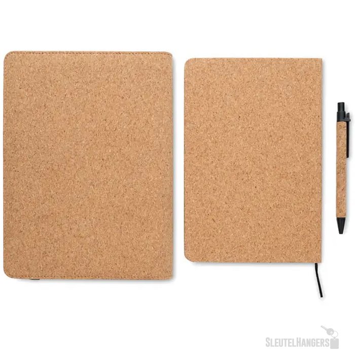 Kurk portfolio met sluitband (A5) Beige
