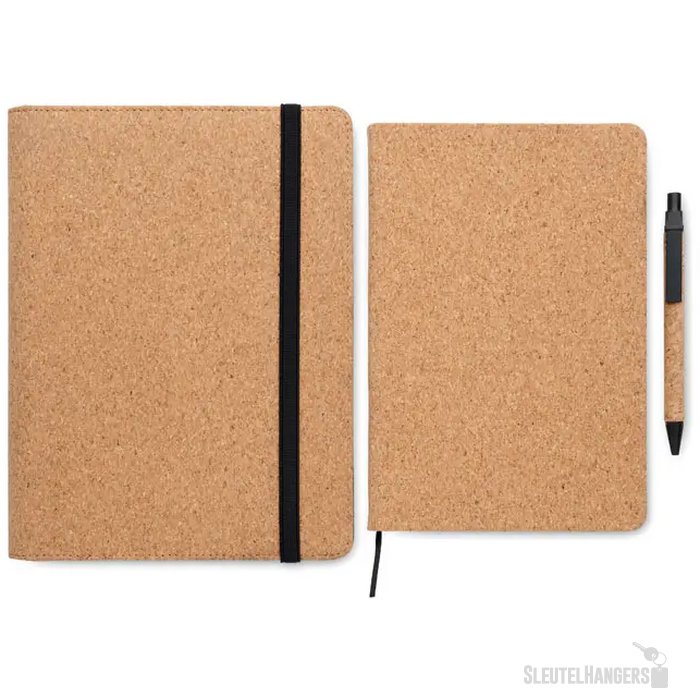 Kurk portfolio met sluitband (A5) Beige