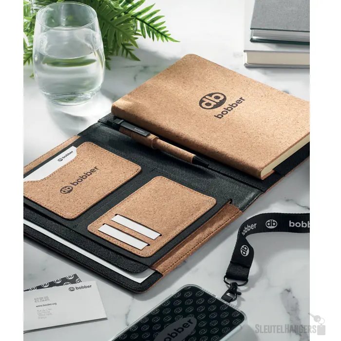 Kurk portfolio met sluitband (A5) Beige