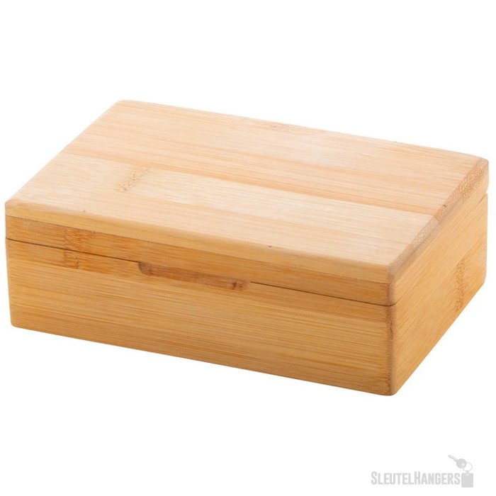 Bamboe sieradendoos met fluwelen vulling Naturel