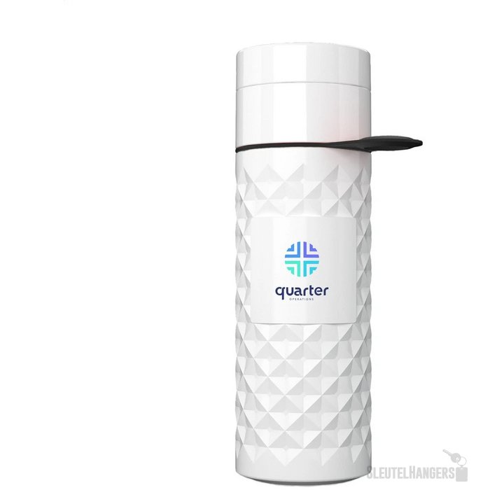 Join The Pipe Waterfles Met Diamantpatroon (500 Ml) Wit/Zwart