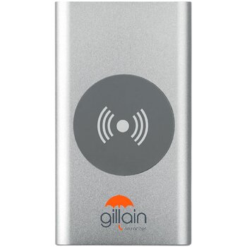 Draadloze aluminium powerbank (4.000 mAh) Zilver Draadloze aluminium powerbank (4.000 mAh) Zilver