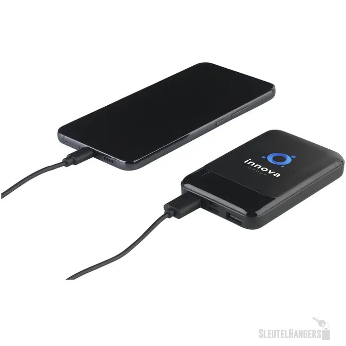 Compact Recycled Powerbank (5.000 mAh) Zwart