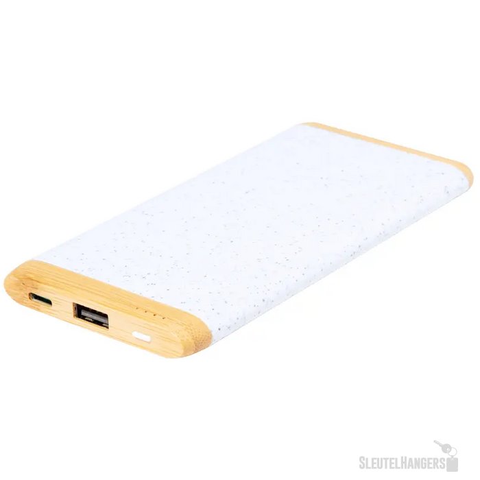 Ecologische powerbank (5.000 mAh) Wit