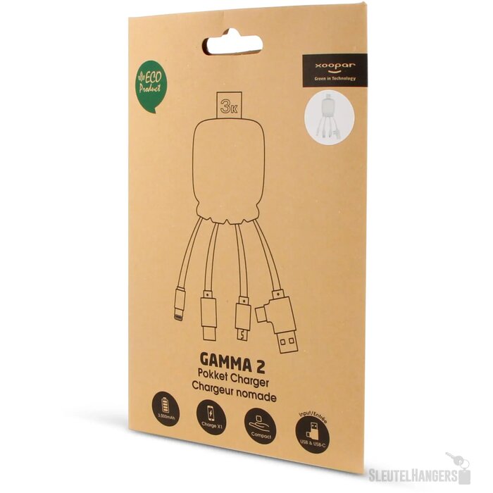 3192 | Xoopar Octopus Gamma 2 Bio Charging cable with 3.000mAh Powerbank wit