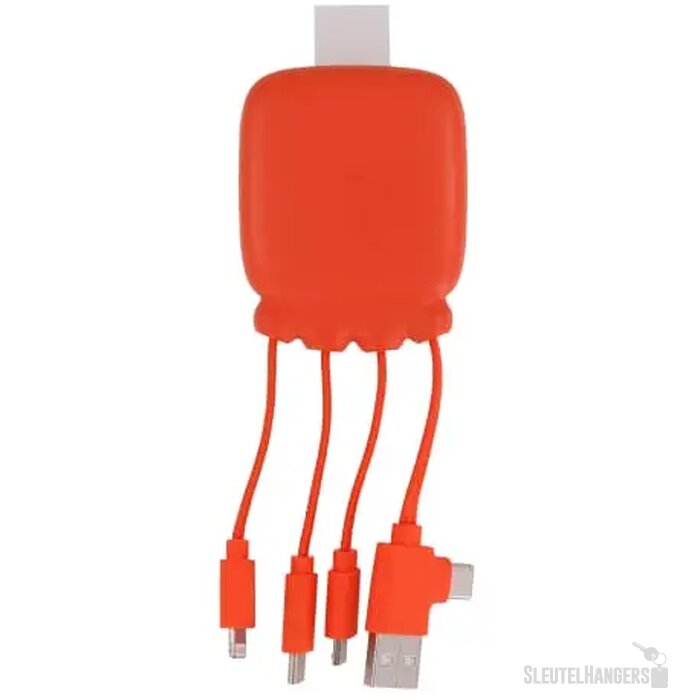 3192 | Xoopar Octopus Gamma 2 Bio Charging cable with 3.000mAh Powerbank oranje