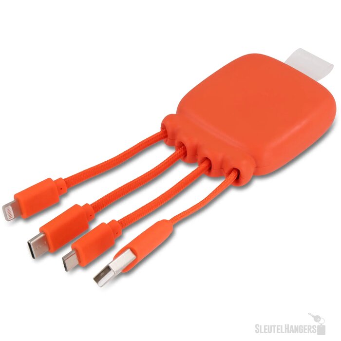 3192 | Xoopar Octopus Gamma 2 Bio Charging cable with 3.000mAh Powerbank oranje