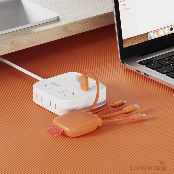 3192 | Xoopar Octopus Gamma 2 Bio Charging cable with 3.000mAh Powerbank oranje