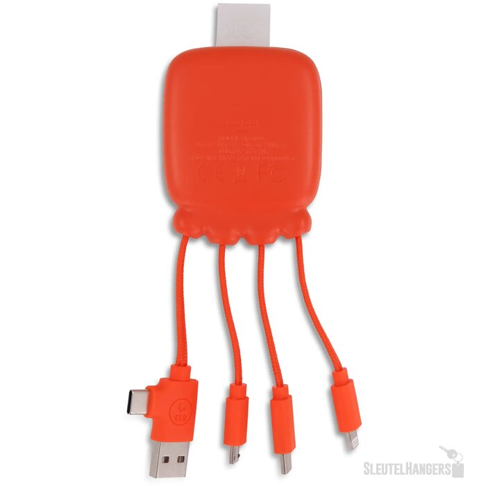 3192 | Xoopar Octopus Gamma 2 Bio Charging cable with 3.000mAh Powerbank oranje