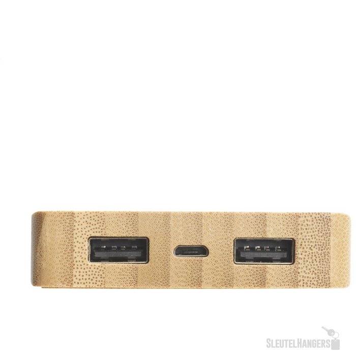 Bamboe solar powerbank (8.000 mAh) Bruin