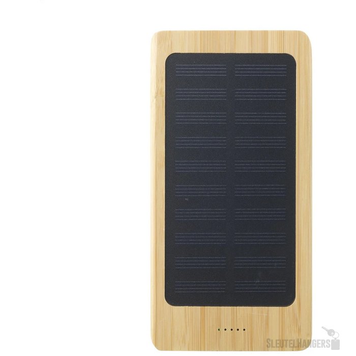 Bamboe solar powerbank (8.000 mAh) Bruin