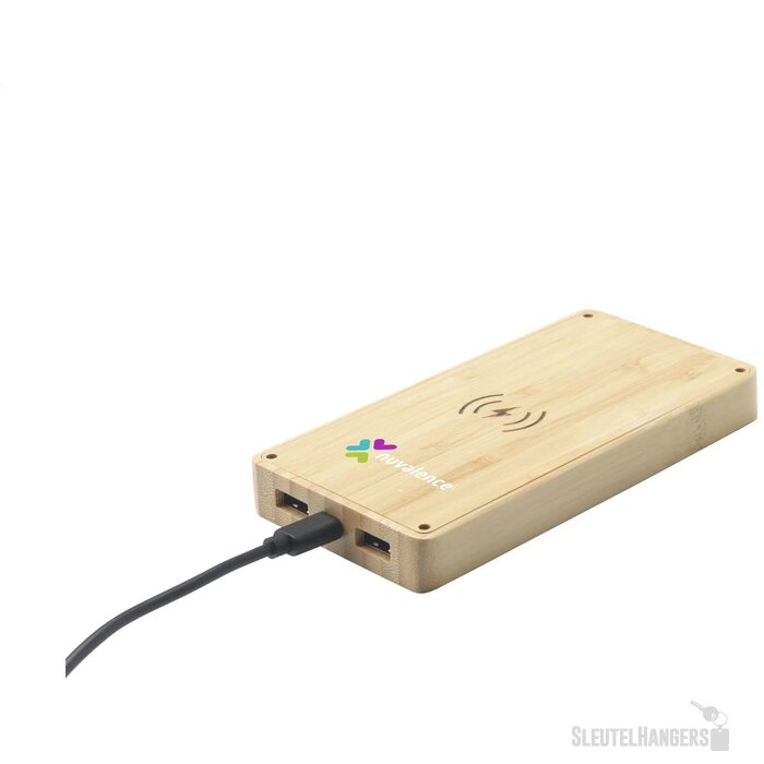 Bamboe solar powerbank (8.000 mAh) Bruin