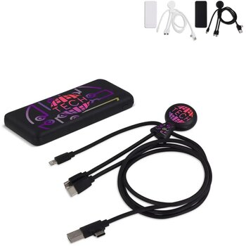 3199 | Xoopar Mr. Bio Powerbank and cable pack 7.000mAh zwart