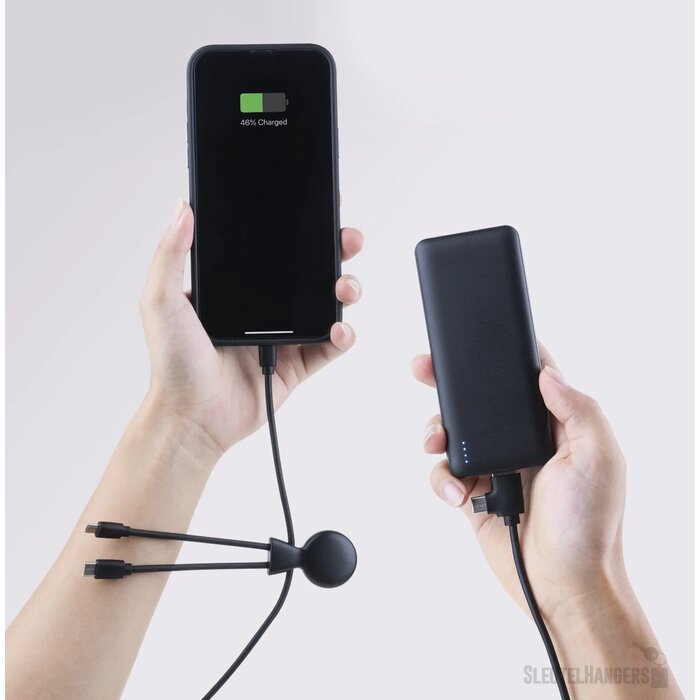 3199 | Xoopar Mr. Bio Powerbank and cable pack 7.000mAh zwart