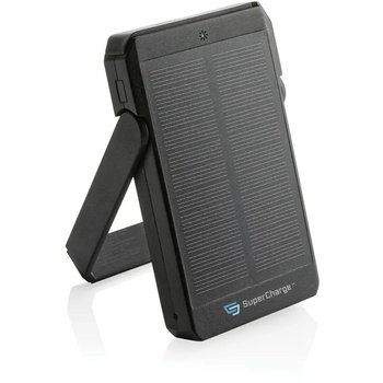 Solar powerbank met standaard (5.000 mAh) Zwart