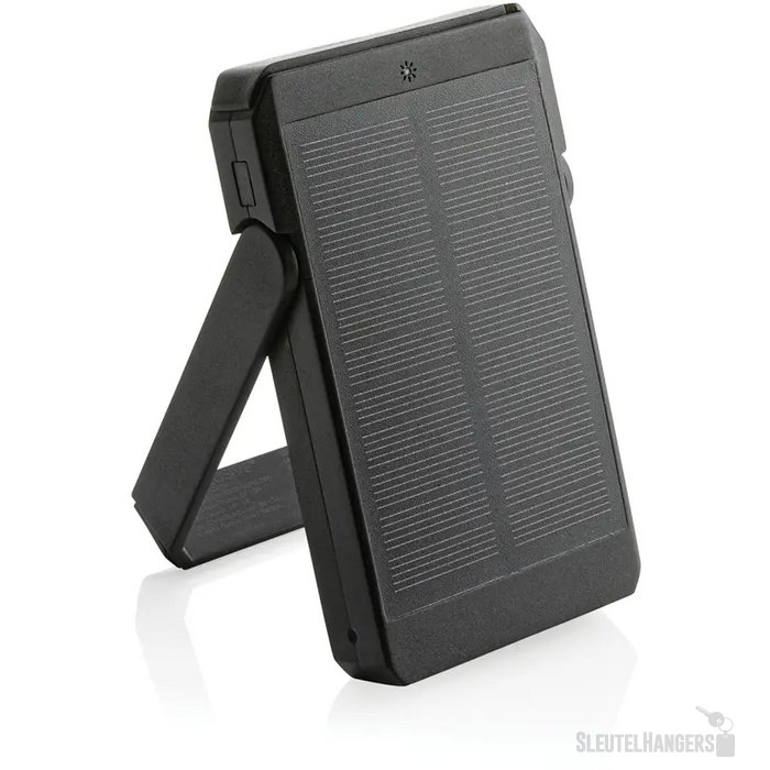 Solar powerbank met standaard (5.000 mAh) Zwart