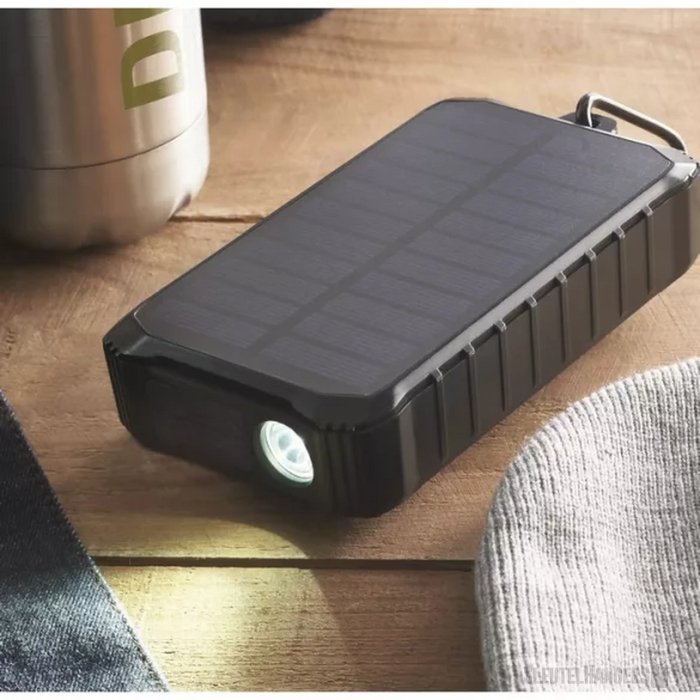 Powerbank met solar en dynamo (8.000 mAh) Zwart