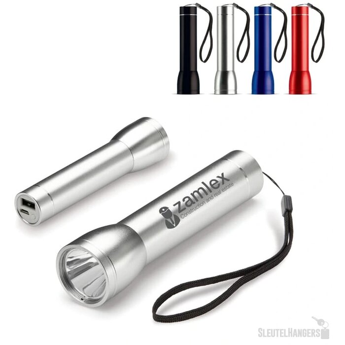 Powerbank zaklamp 2200mAh donker blauw