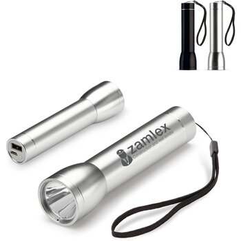 Powerbank zaklamp 2200mAh zwart Powerbank zaklamp 2200mAh zwart