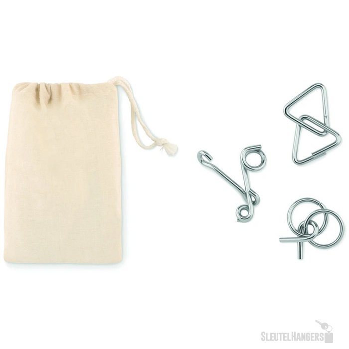 Set van 3 denkspelletjes Threenats beige