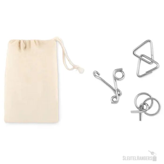 Set van 3 denkspelletjes Threenats beige