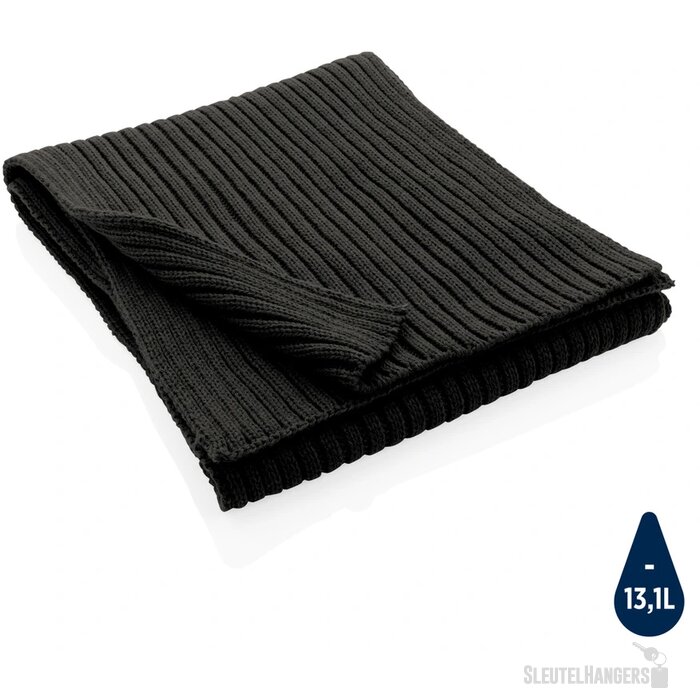 Impact AWARE™ Polylana® dubbel gebreide sjaal 180x25cm zwart