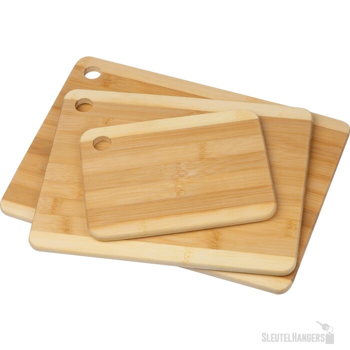 Set van 3 bamboe snijplankjes beige