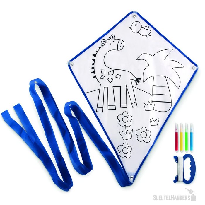 Vlieger met viltstiften Tarifa blauw