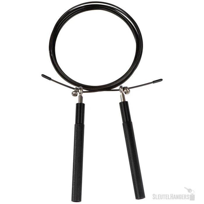 Springtouw met metalen grepen zwart