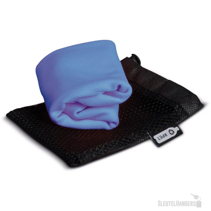 RPET koelhanddoek in zakje Blauw