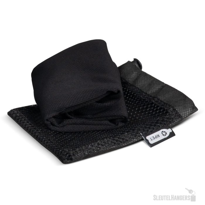 RPET koelhanddoek in zakje Zwart