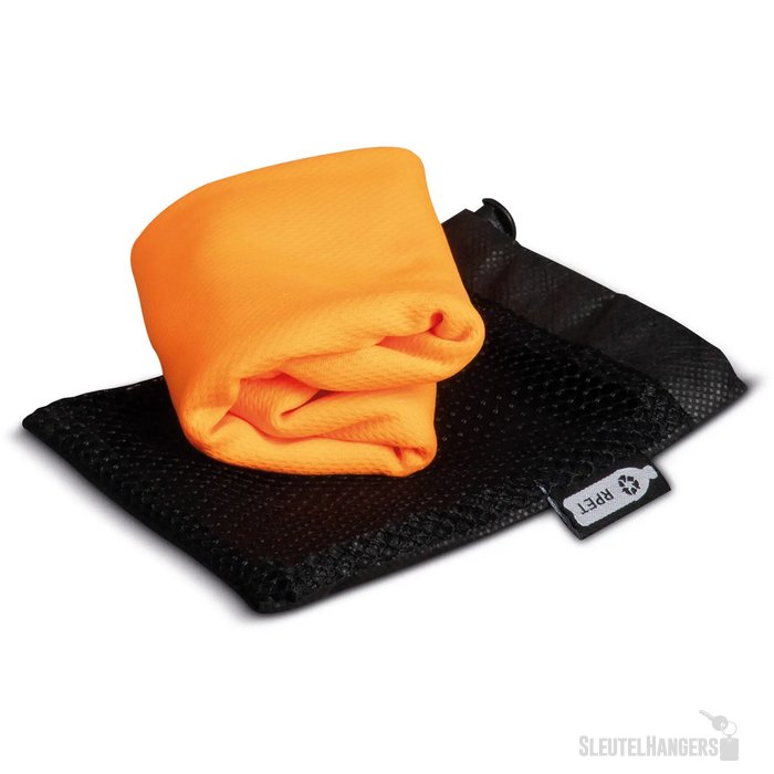 RPET koelhanddoek in zakje Oranje
