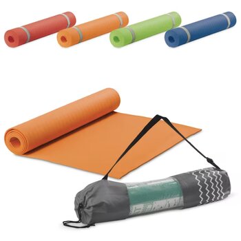 Fitness yogamat met draagtas rood