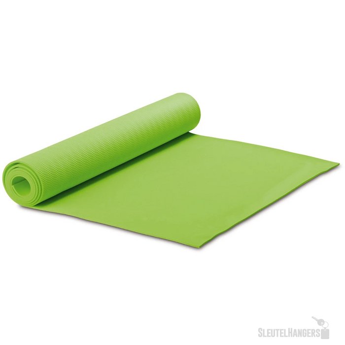 Fitness yogamat met draagtas licht groen
