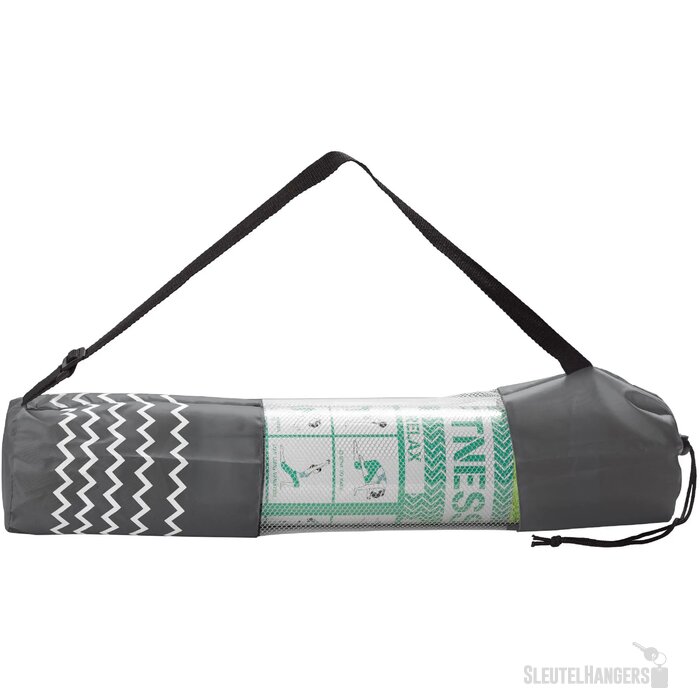 Fitness yogamat met draagtas licht groen