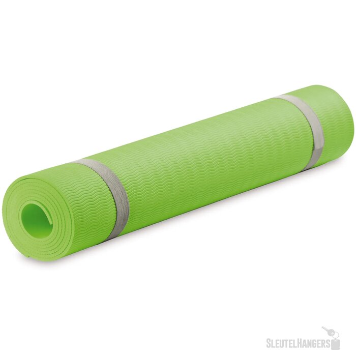 Fitness yogamat met draagtas licht groen